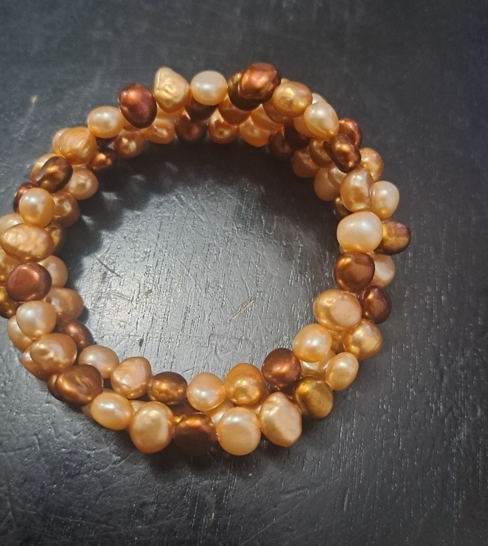 Elegant Pearl Beaded Wrap Around Bracelet